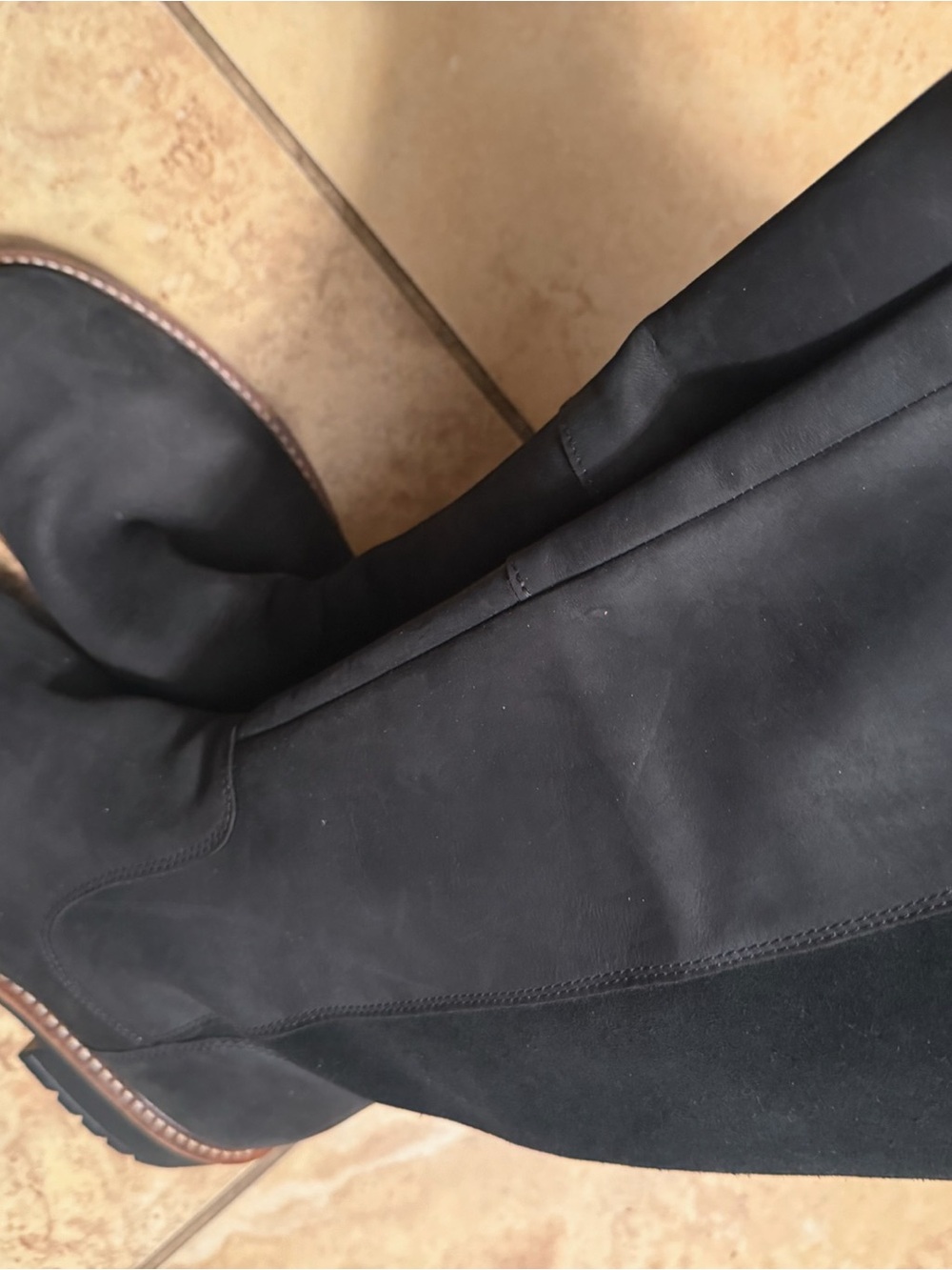 Ecco Black Tall Leather Boots
